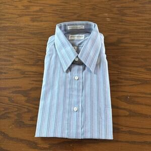 Vintage YSL Yves Saint Laurent Striped Button Down Dress Shirt NWT 15
